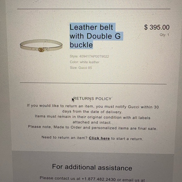 Gucci Gold and Cream Belt double G size 85 - Picture 4 of 4